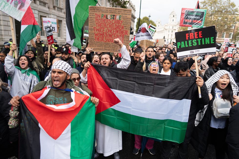 Pro-Palestinian protesters took to the streets of Central London