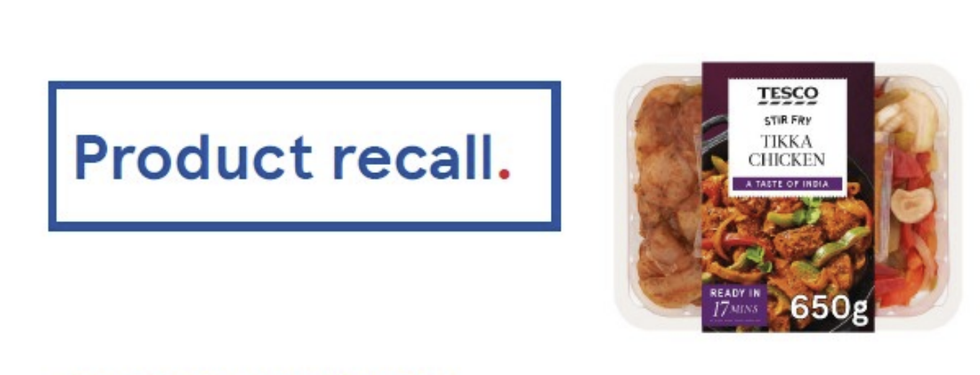 Product recall: Chicken tikka