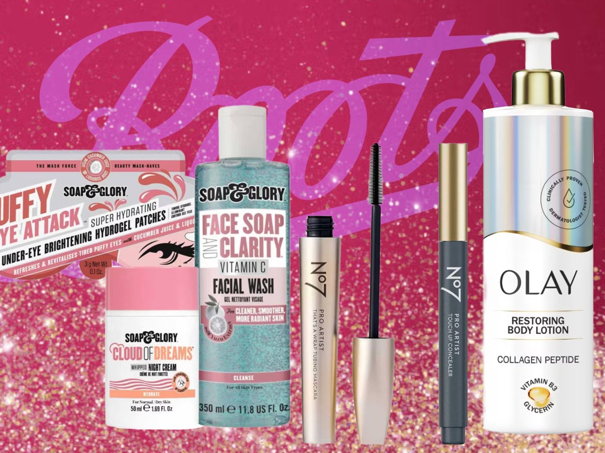 Products marked down on Boots for only £10 in front of Boots logo