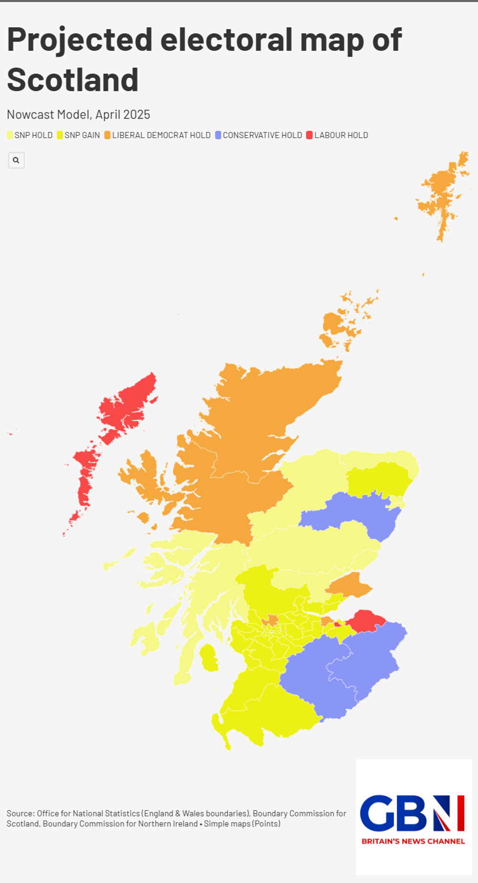 Projected electoral map of Scotland
