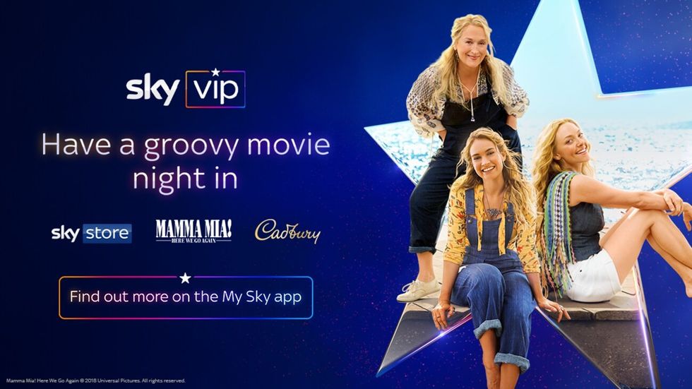 promotion image of the sky vip giveaway for mamma mia here we go again