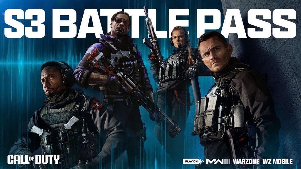 promotional image for call of duty warzone and mw3 season 3 battle pass