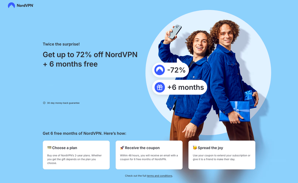 promotional image from the nordvpn website with the latest sale