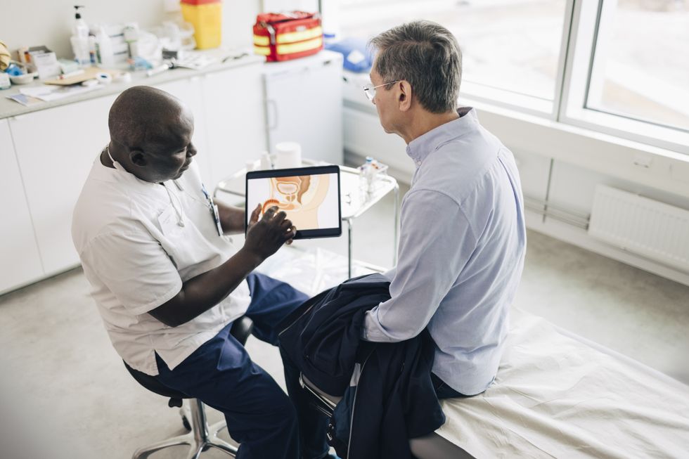 Prostate cancer doctor and patient