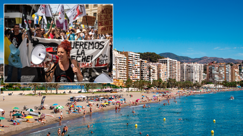 Protest in Tenerife/Malaga beach