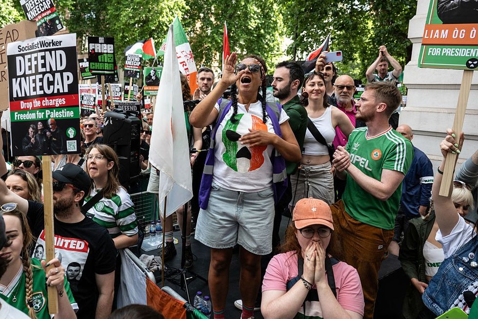 Protest outside court