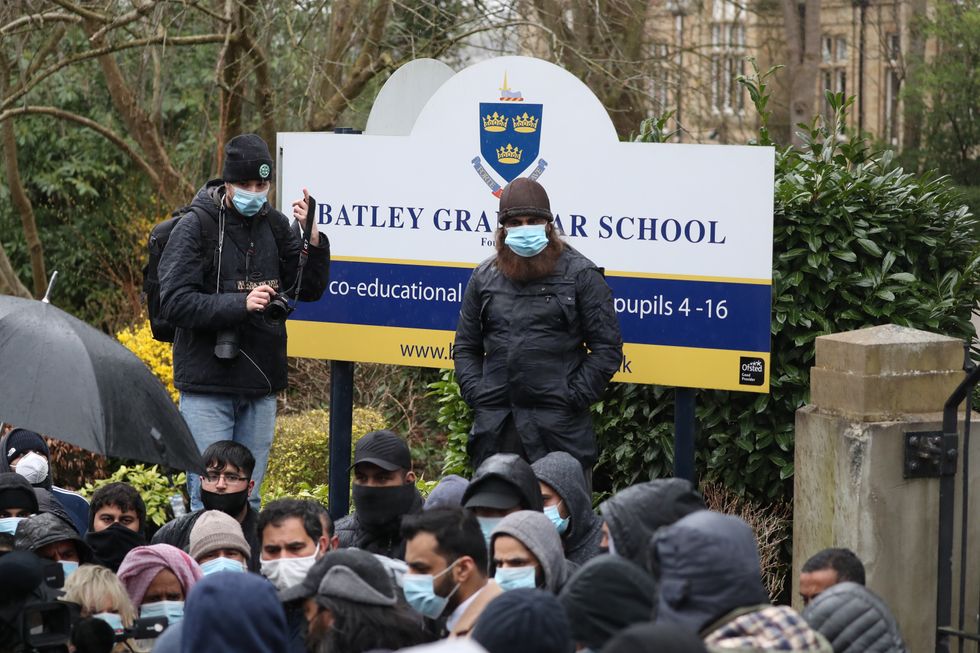 Protest outside the school