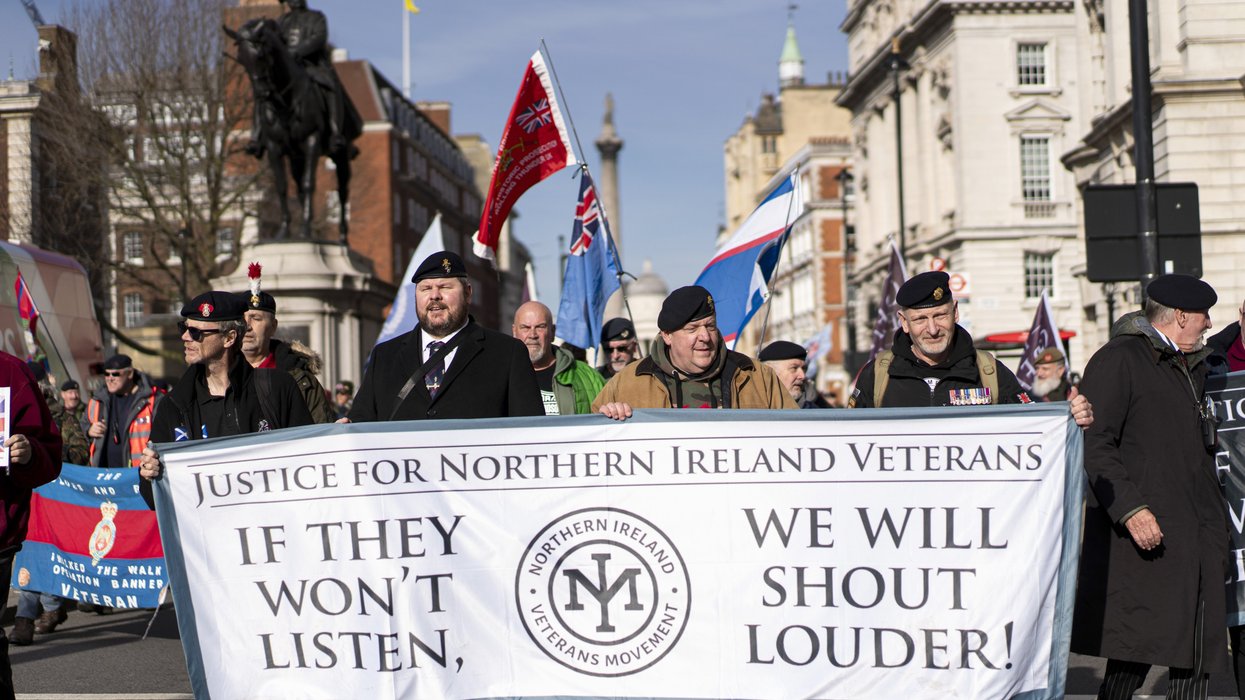 Protest supporting Northern Ireland veterans