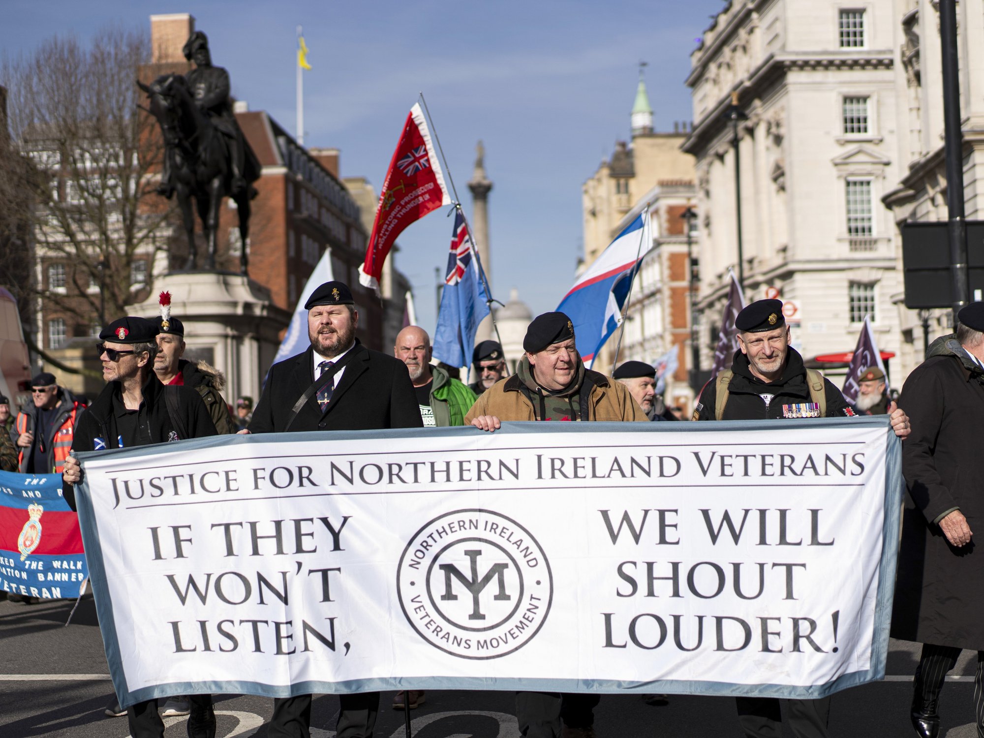 Protest supporting Northern Ireland veterans