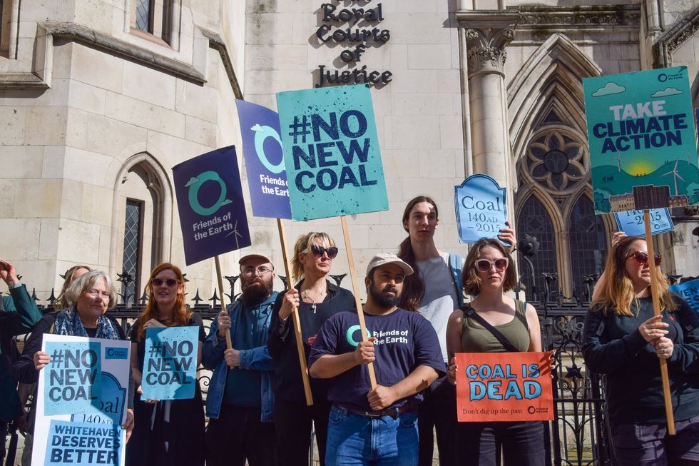 Protesters against the Cumbria coalmine