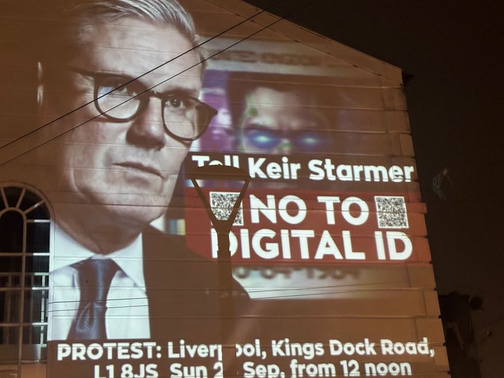 Protesters assembled in Liverpool against the PM's digital ID plan