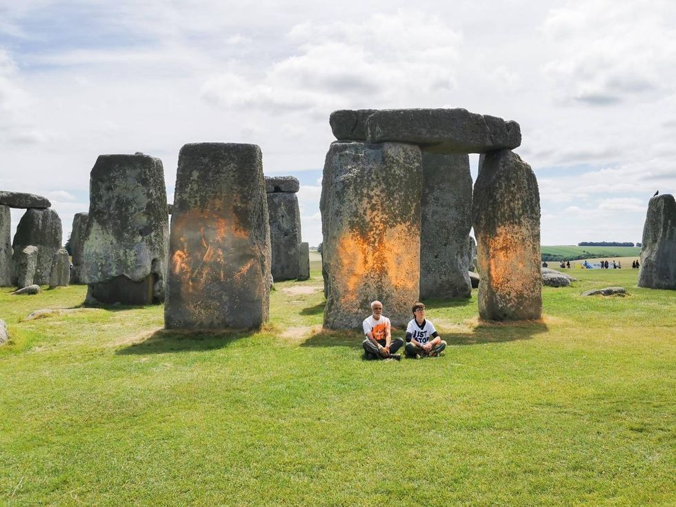 Protesters at Stonehenge