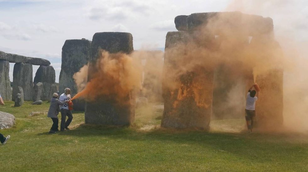 Protesters attack Stonehenge