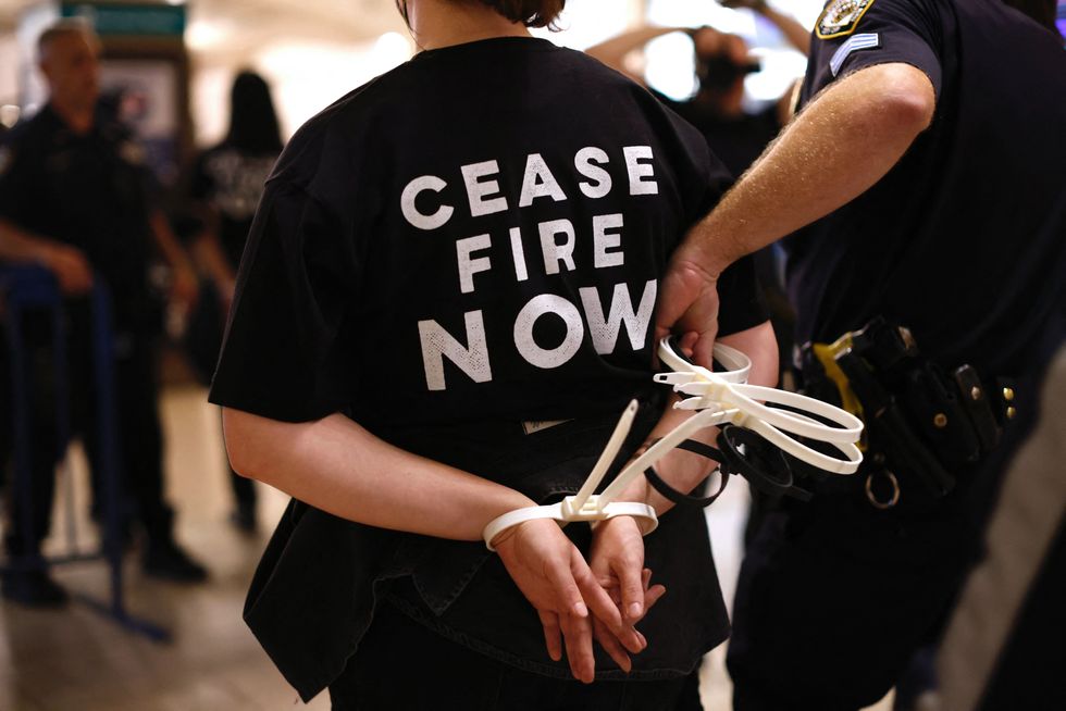 Protesters in Grand Central