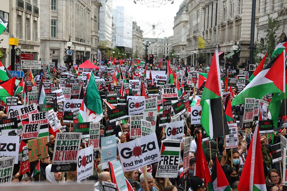 Protesters in London