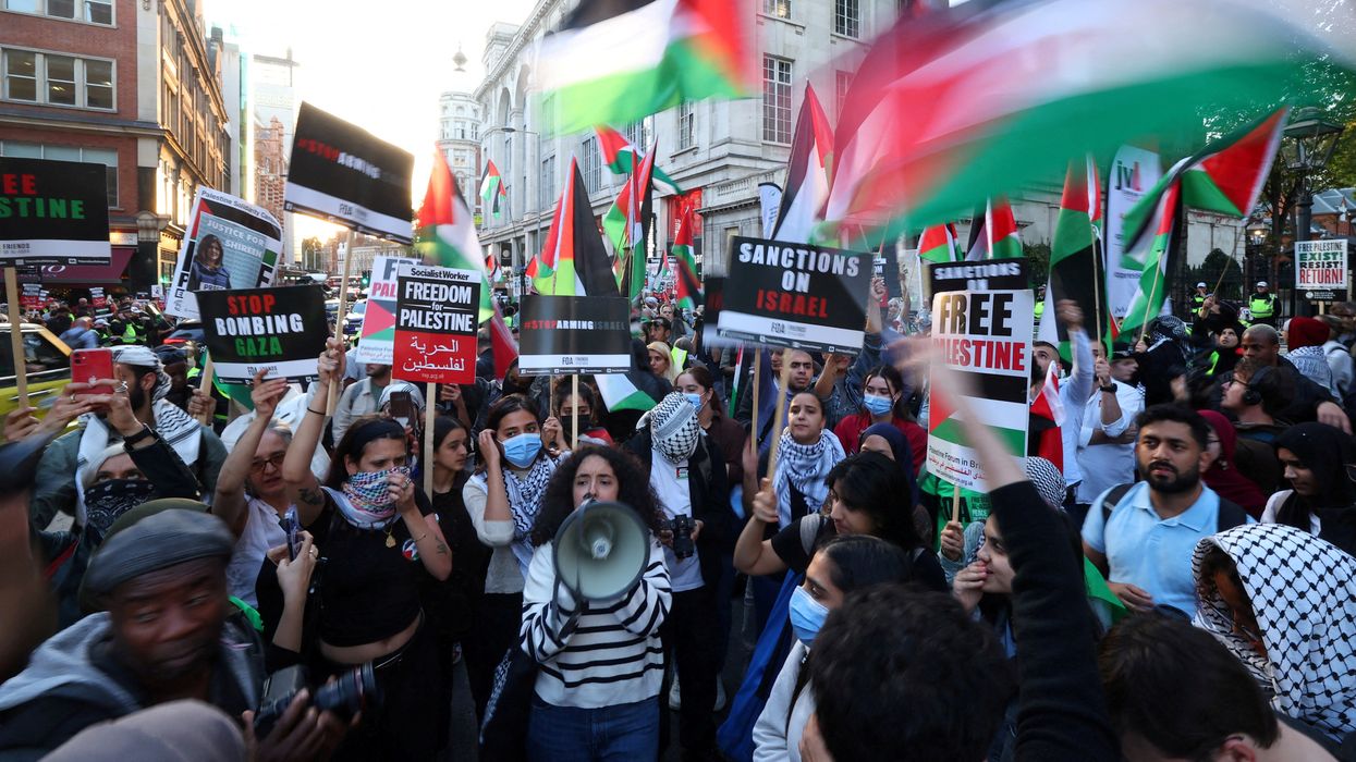 Protesters in London