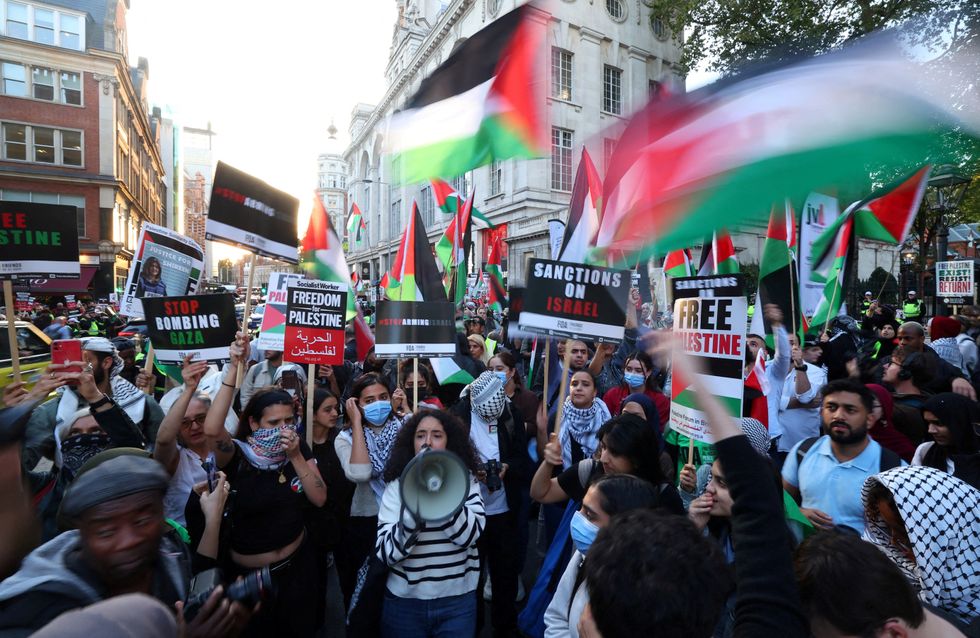 Protesters in London