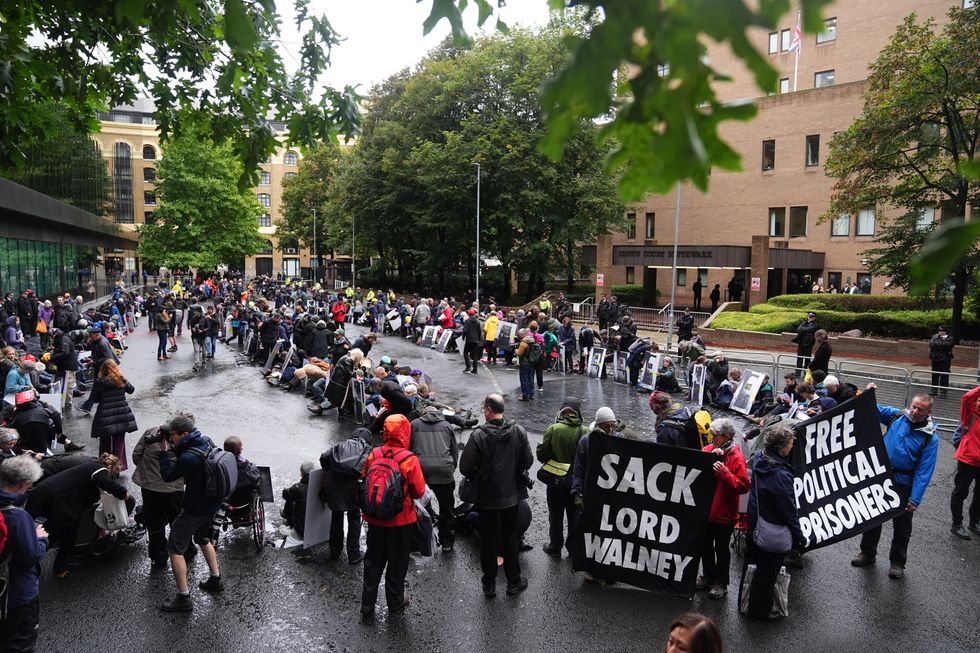 Protesters in London