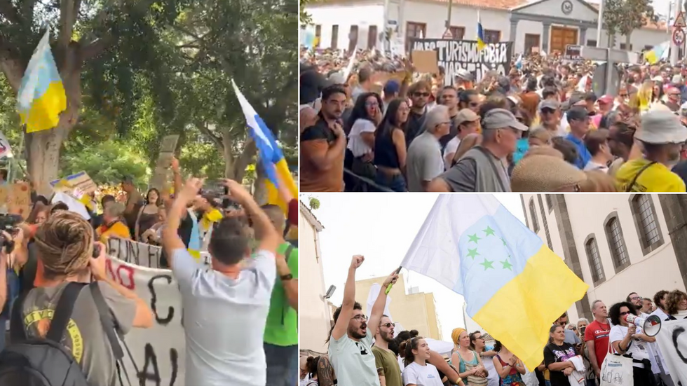 Protesters in Tenerife