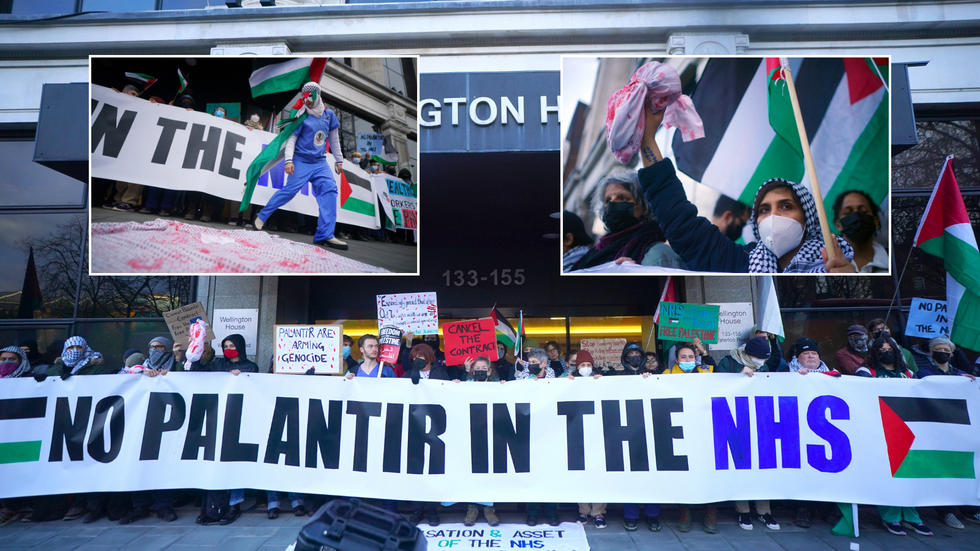 Protesters outside NHS England HQ
