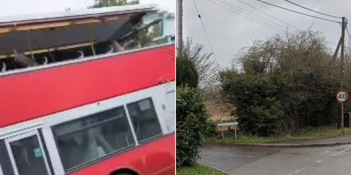 NextImg:School bus taking pupils home has roof ripped off after terrifying crash with tractor