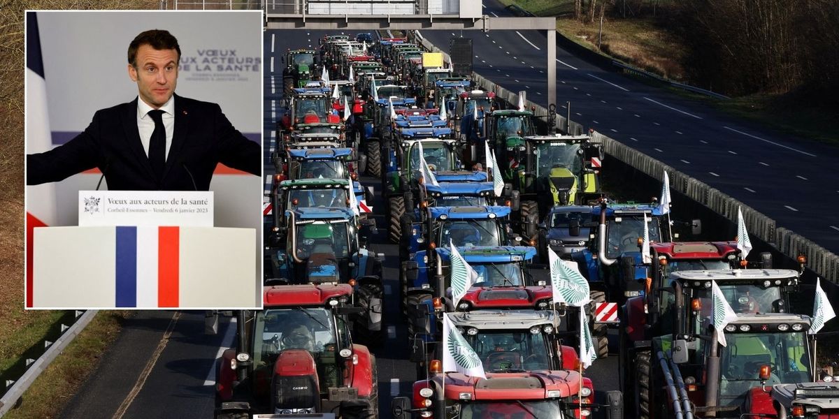 NextImg:Macron bows down to pressure from farmers saying he 'got message loud and clear' as protests rage across France