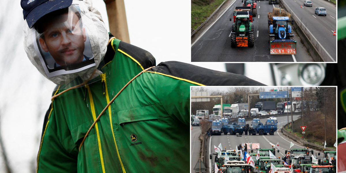 NextImg:French tractor protests risk sparking food shortages in UK as furious farmers close in on Paris market