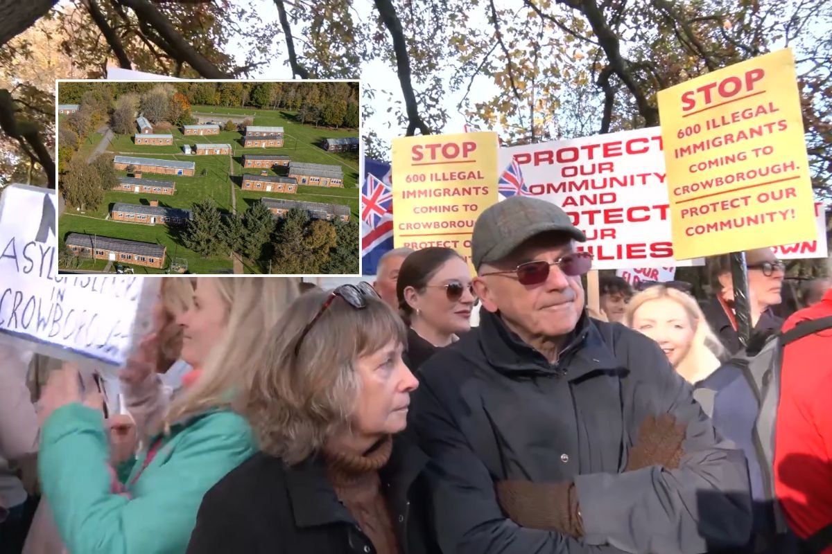 Protestors at Crowborough