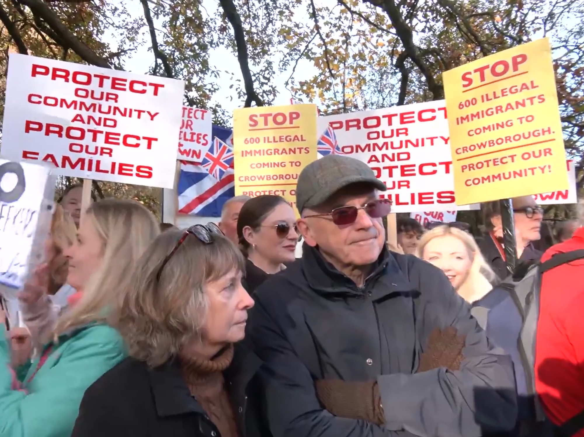 Protestors at Crowborough