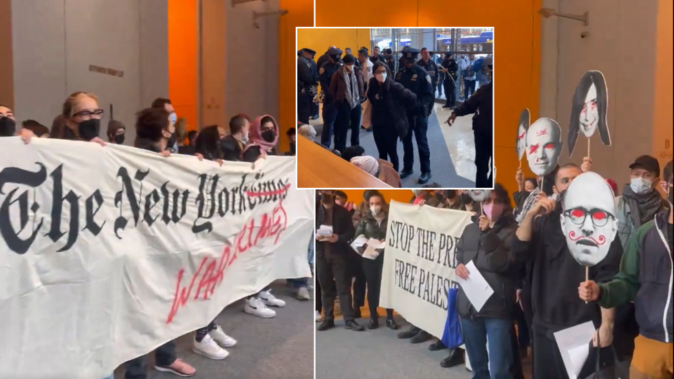 Protestors at NYT building