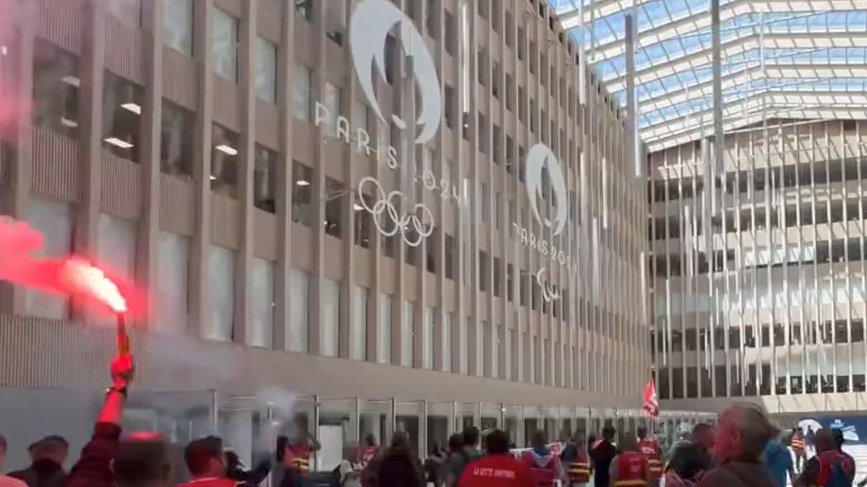 Protestors storm building