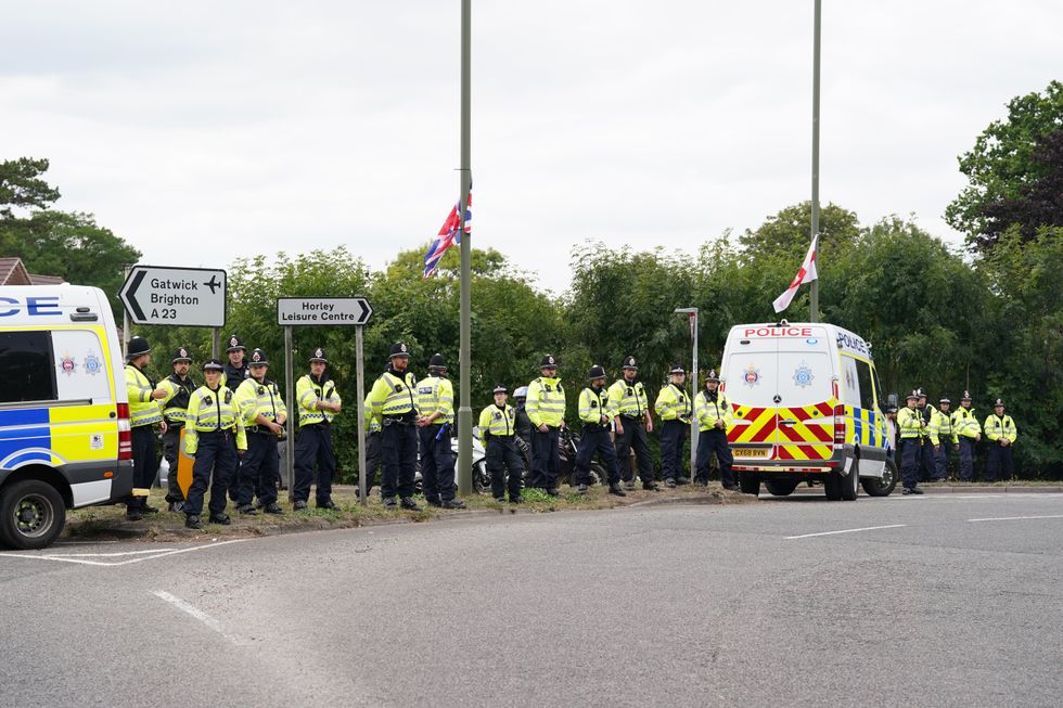 Protests broke out at the Horley hotel\u200b