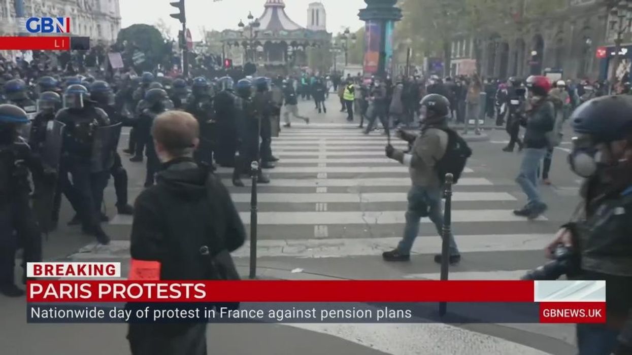 French riot police clash with protesters in Paris during shocking scenes over Macron’s pension reform