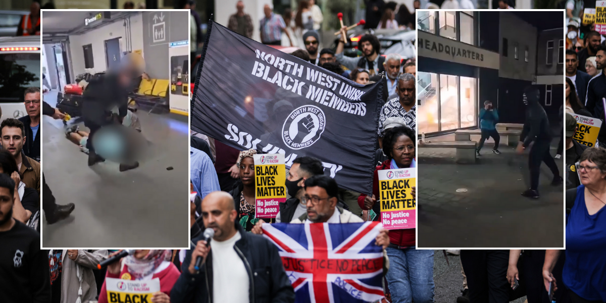 NextImg:Protests break out in Manchester for second night with police station egged and barricaded