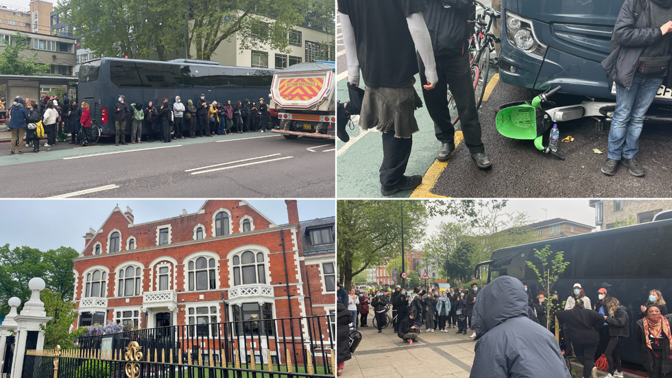 Protests outside migrant accommodation centre in Peckham