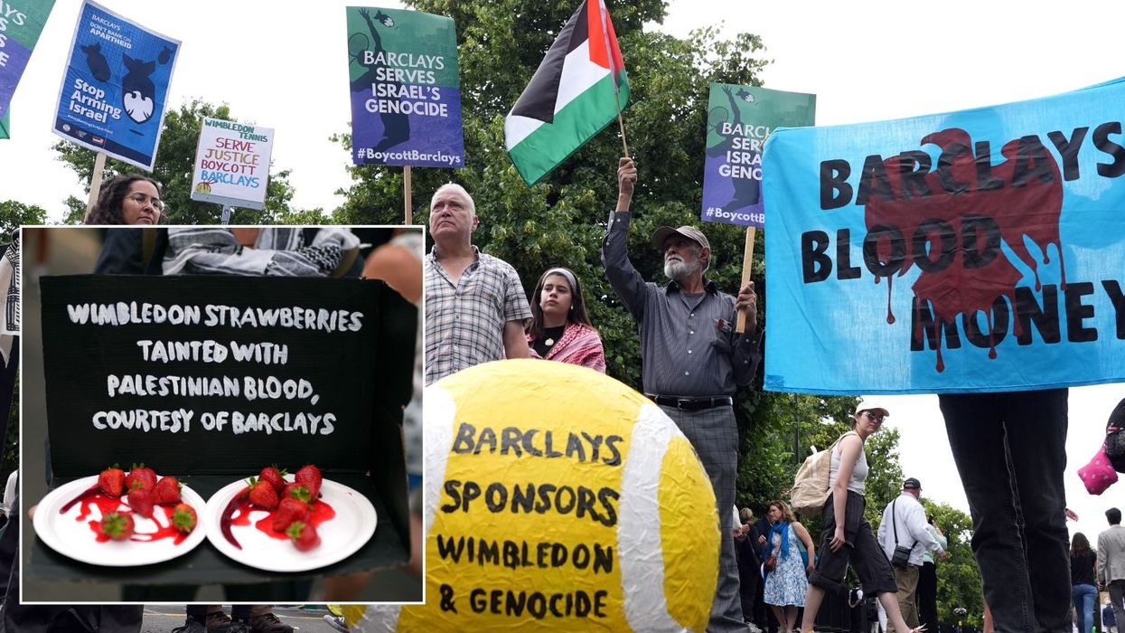 Protests outside Wimbledon