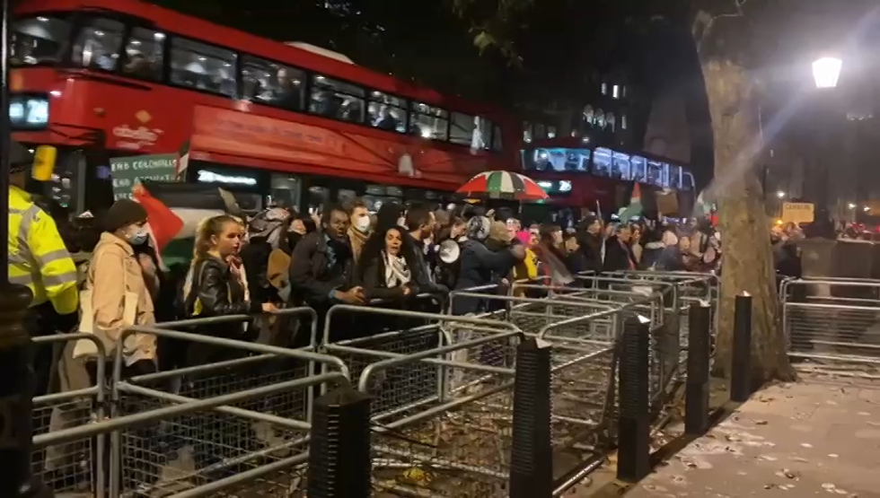 Protests take place outside Downing Street