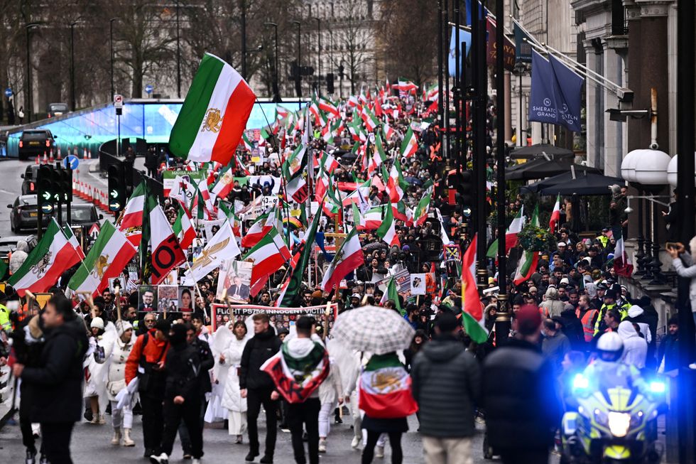 Protests were carried out in London against the execution of prisoners in Iran
