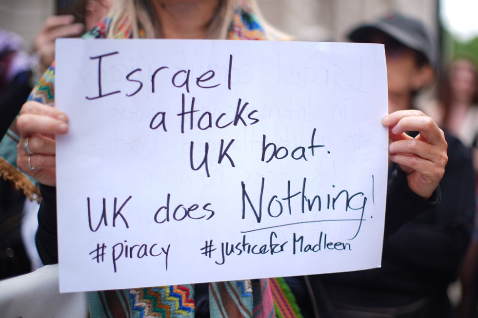 Protests were held in central London