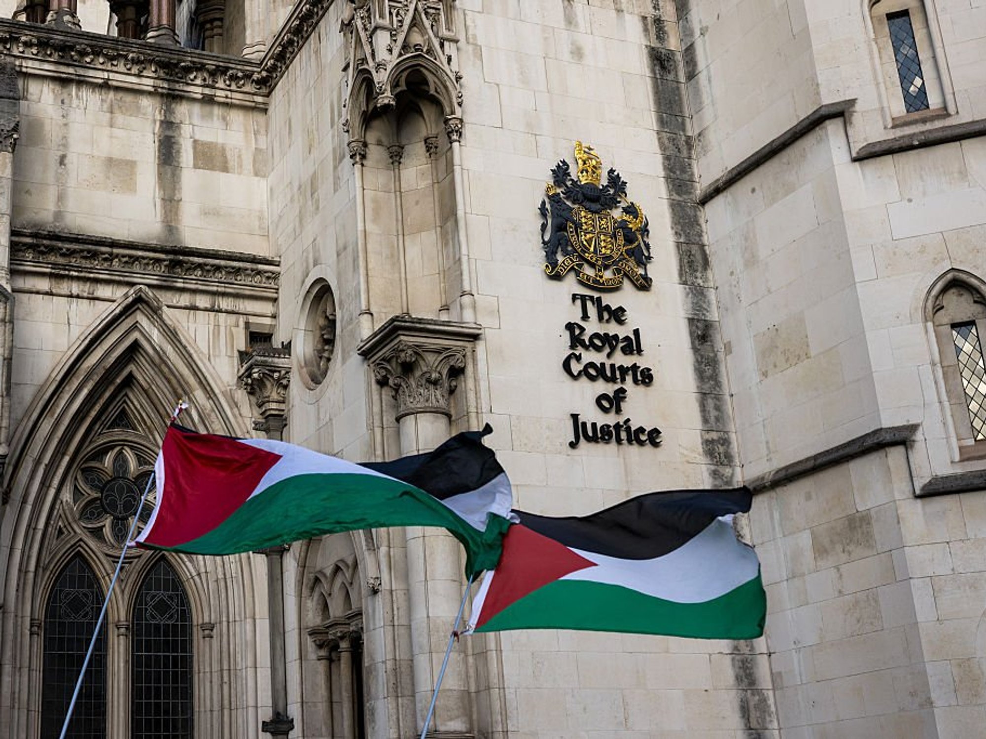 Protests were held outside the Royal Courts of Justice