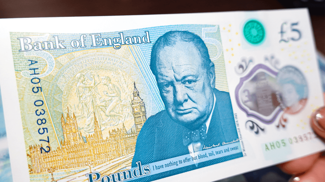 £5 banknotes displaying Winston Churchill