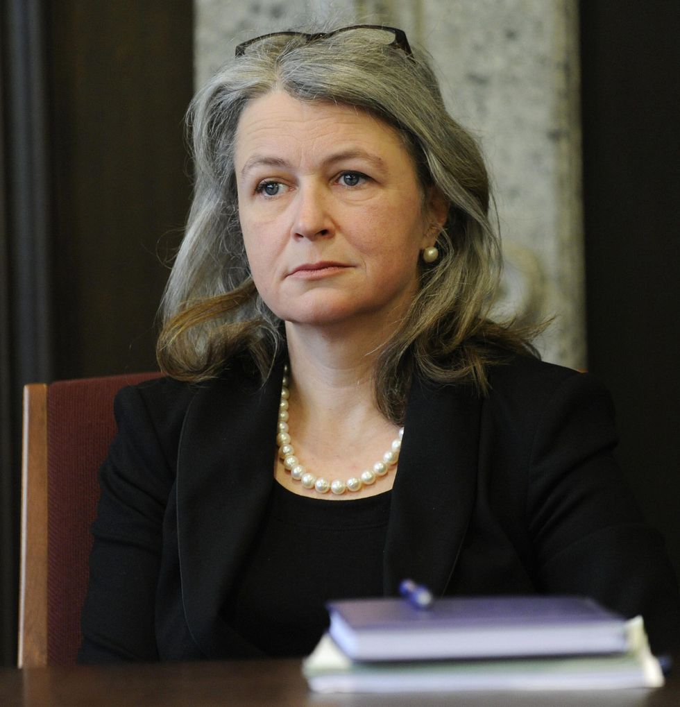 Psychological consultant Heidi Kastner sits before the start of the trial of Josef Fritzl on charges of incest