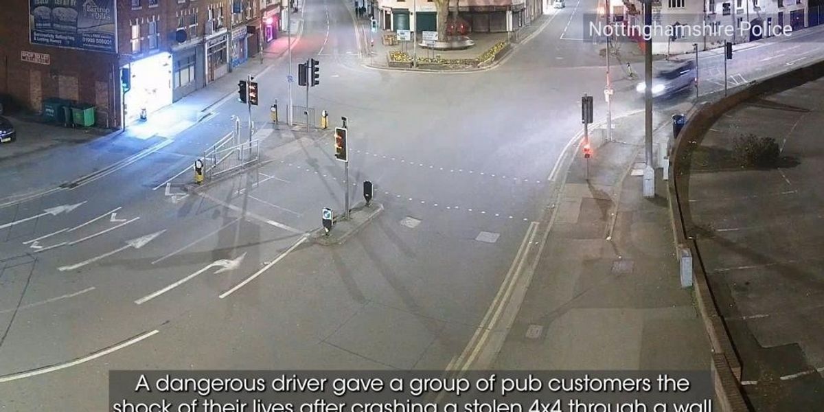 NextImg:WATCH: Incredible moment pool player pots black despite car crashing into wall directly behind him