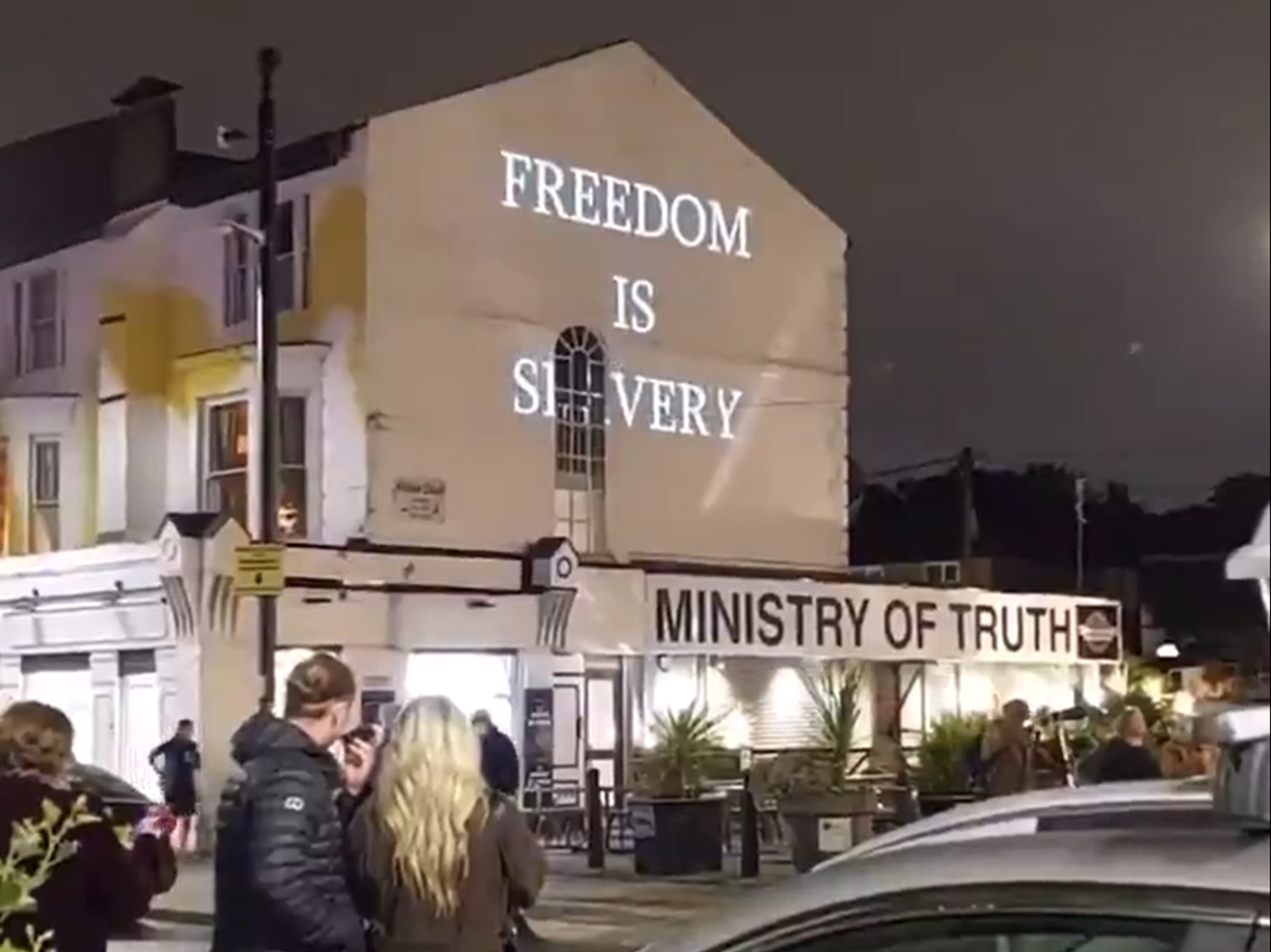 Pub renamed 'The George Orwell' in protest at Digital ID as 'freedom is slavery' displayed on wall