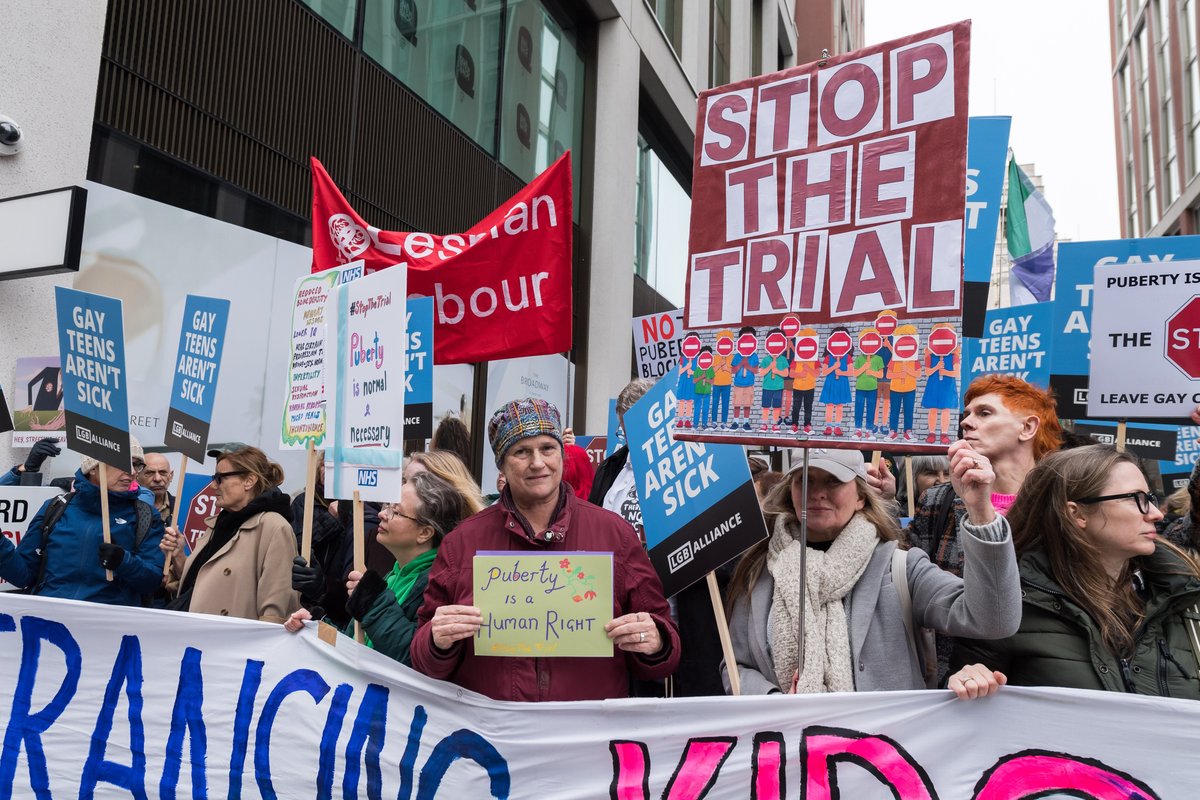 Puberty blocker protestors