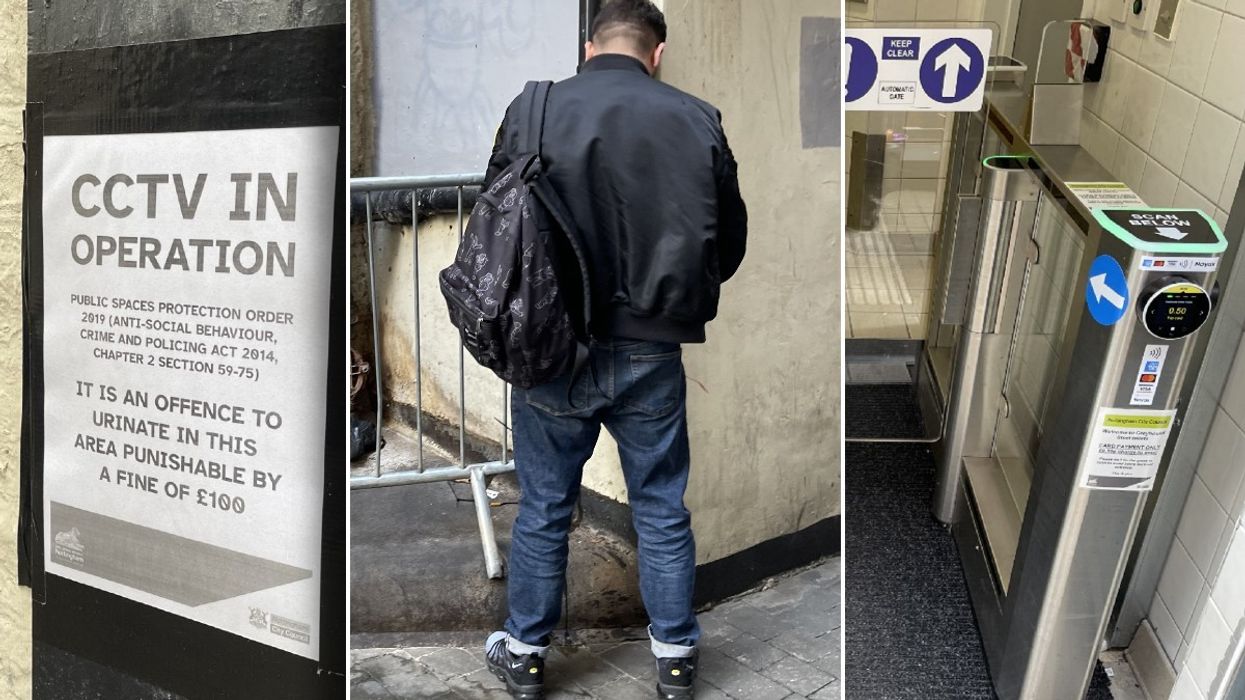 Public urination and Nottingham bathroom charge gate