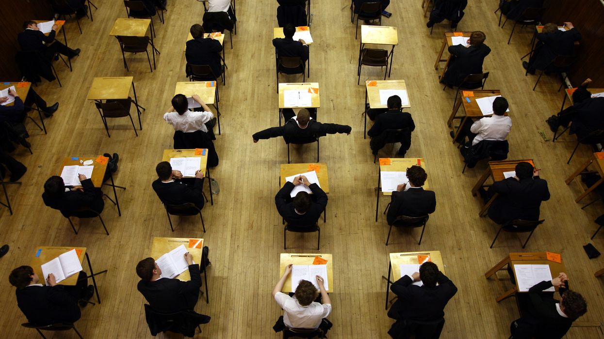 Pupils sitting a school exam