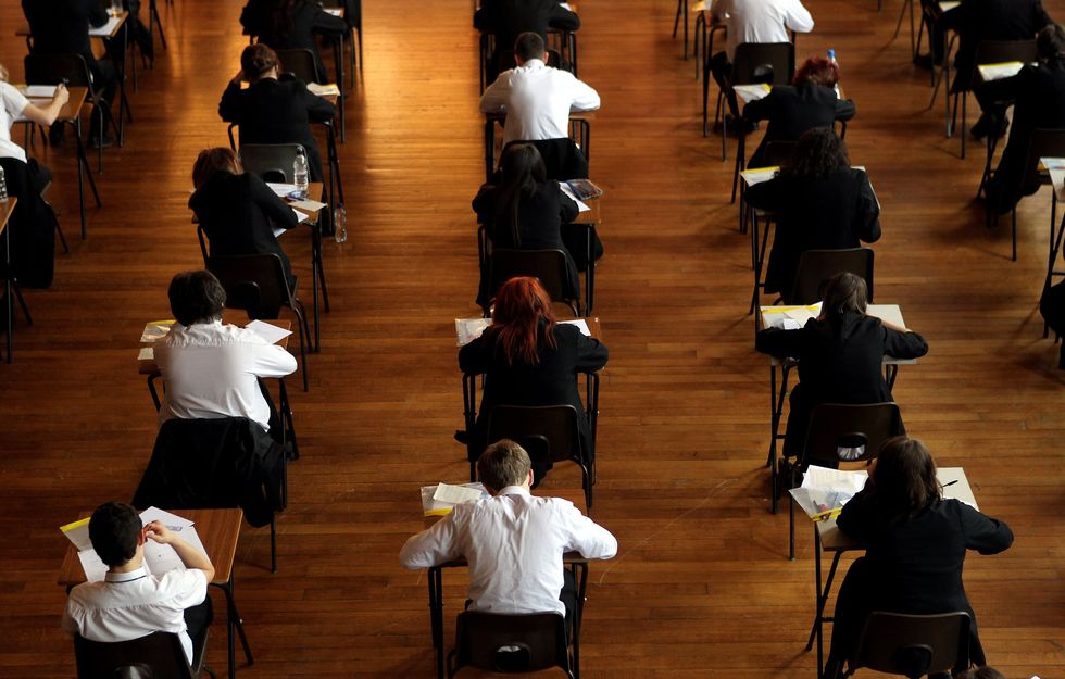 Pupils sitting exams
