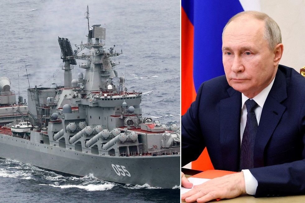 Putin and Russian warship