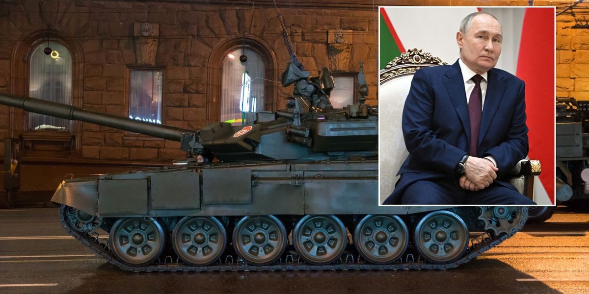 NextImg:Putin's most important tank left spinning out of control on the front line after glitch